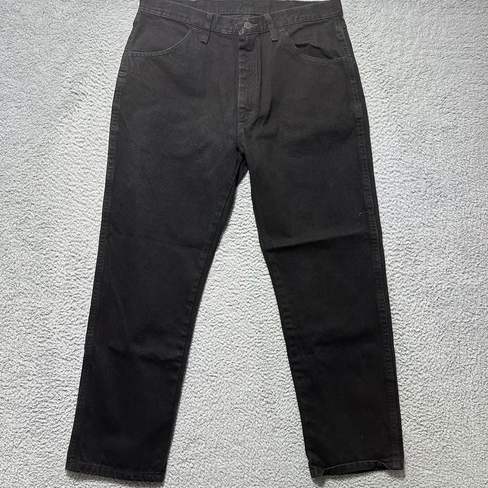 Rustler Jeans Men's Size 36x29 Black Denim Straight Leg 100% Cotton 1087619CB